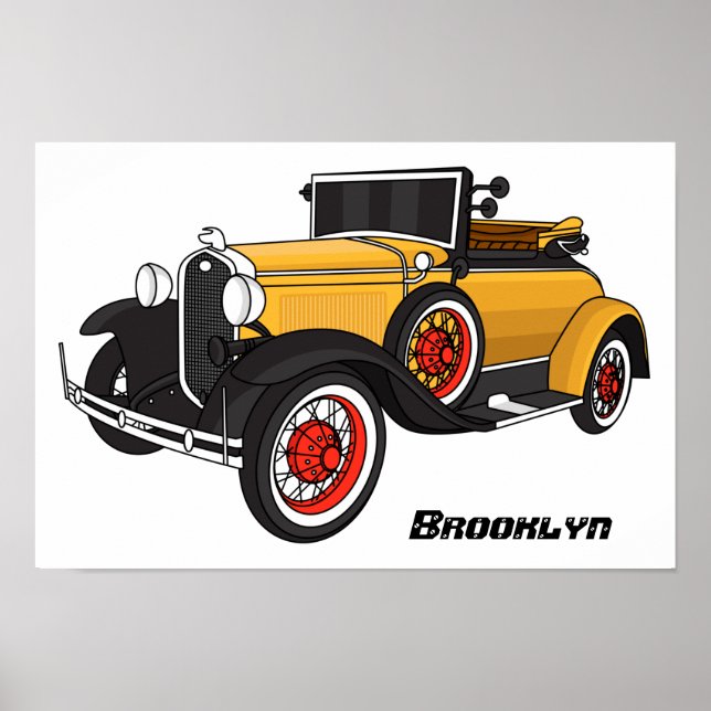 Póster Auto amarillo clásico 1931 (Frente)