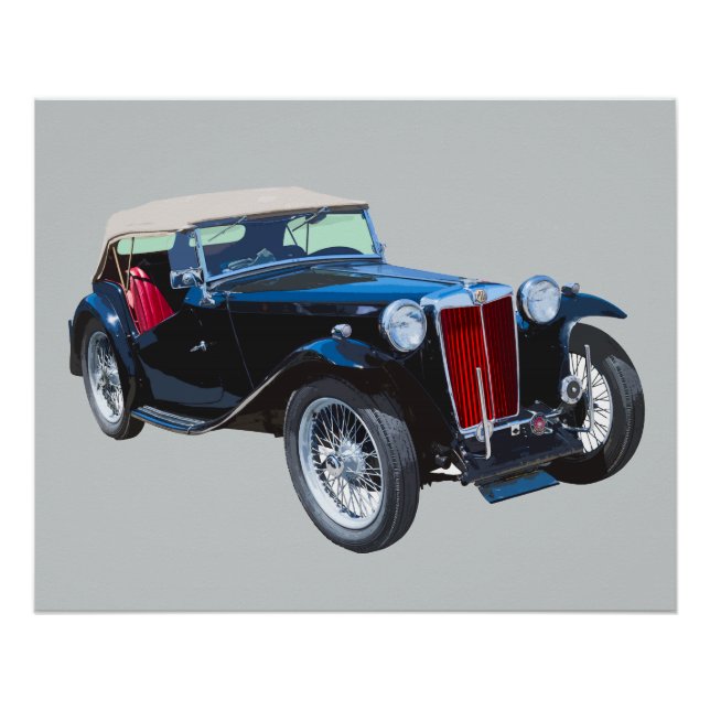 Póster Auto Antiguo De Black Mg Tc (Anverso)