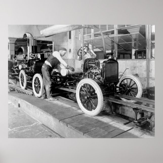 Póster Auto Assembly Line, años 1920 (Frente)