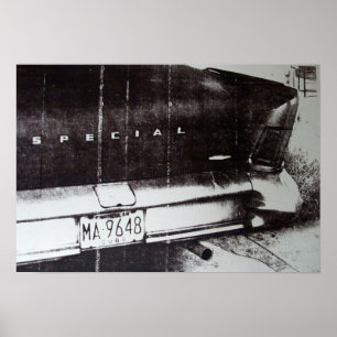 Póster Auto blanco y negro