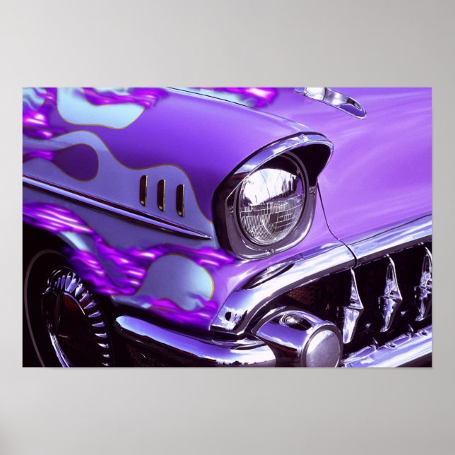 Póster Auto clásico: Chevrolet con capucha inflamante (Frente)