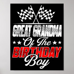 Póster Auto de carreras Bisabuela del niño de cumpleaños 