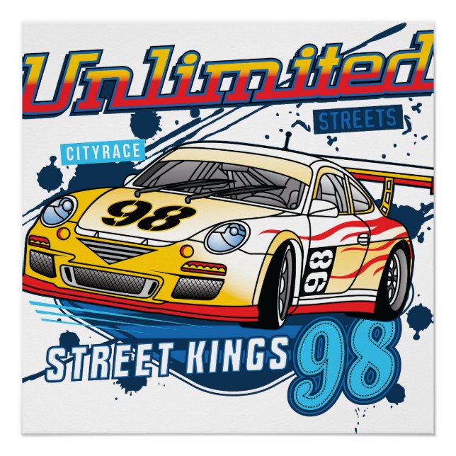 Póster Auto de Carreras _ Motor 1 (Anverso)