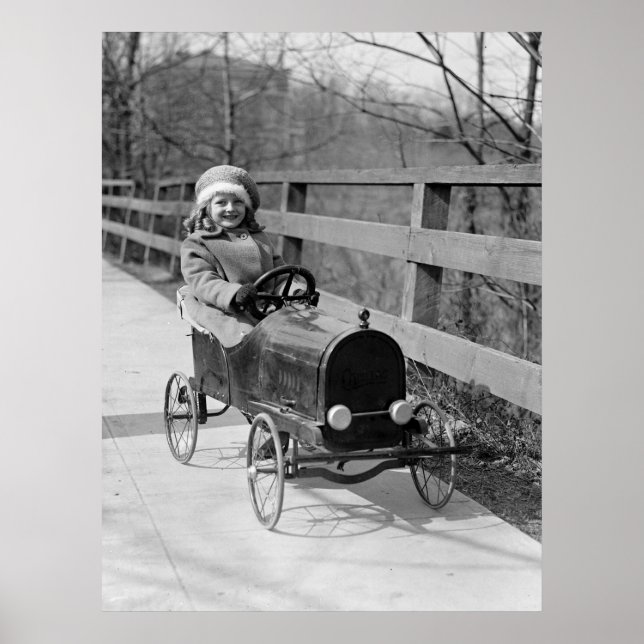 Póster Auto de pedal antiguo, 1922 (Frente)