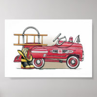 Auto de pedales de camiones de bomberos
