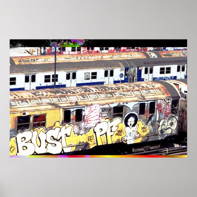 Póster Auto del metro etiquetado (Frente)