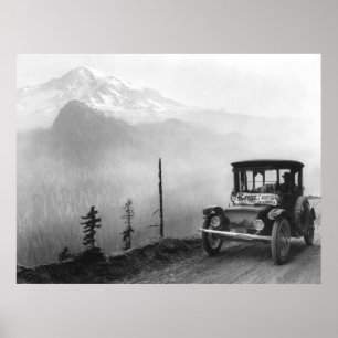 Póster Auto eléctrico antiguo, 1919