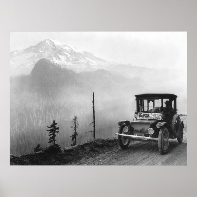 Póster Auto eléctrico antiguo, 1919 (Frente)