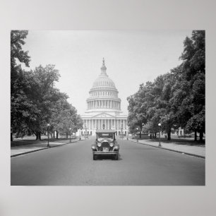 Póster Auto en el Capitolio de Estados Unidos, 1923. Foto