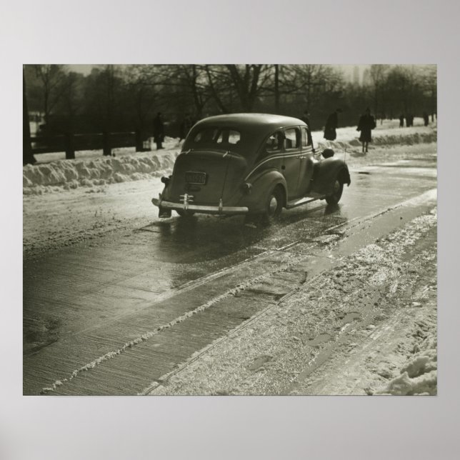 Póster Auto en la carretera (Frente)