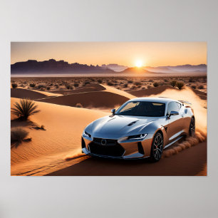 Póster Auto moderno en el desierto
