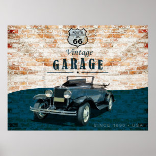 Póster Auto retro vintage
