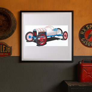 Póster Auto Vintage Race Car Classic