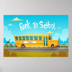 Póster Autobús Amarillo