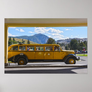 Póster Autobús Amarillo, Parque Nacional Yellowstone, Wyo