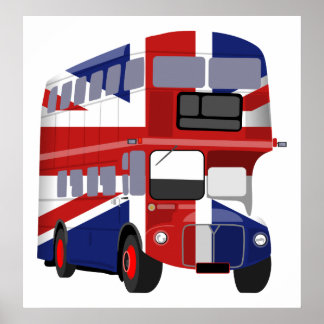 Póster Autobús británico