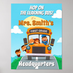 Póster Autobús de aprendizaje para el Rótulo escolar en a