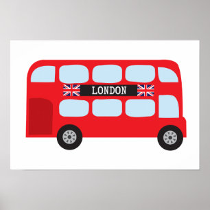 Póster Autobús de dos plantas de Londres