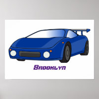 Autobús deportivo azul con ilustracion aéreo