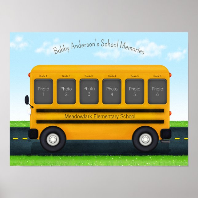 Póster Autobús escolar 6 Recuerdos de un Personalizado fo (Frente)
