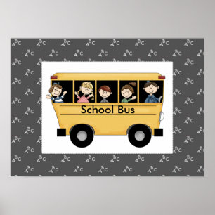 Póster Autobús escolar absurdo con Poster infantil impres