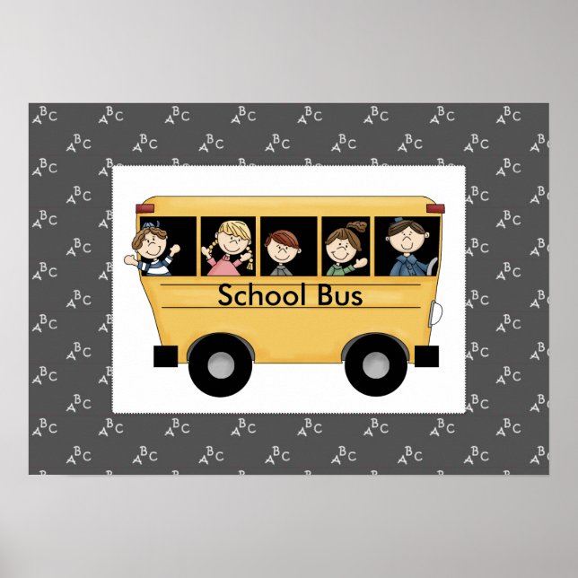 Póster Autobús escolar absurdo con Poster infantil impres (Frente)