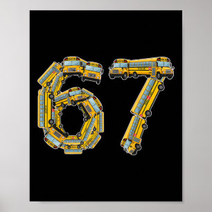 Póster Autobús Escolar Divertido 67 Agradecimiento a los