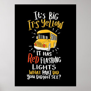 Póster Autobús escolar es grande y amarillo