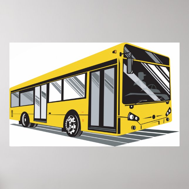 Póster Autobús urbano amarillo (Frente)