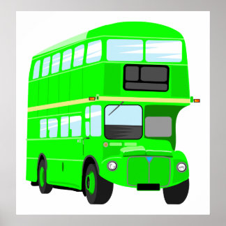 Póster Autobús verde