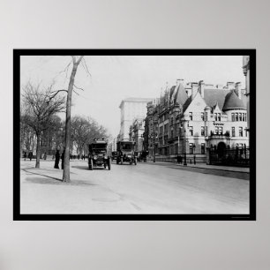 Póster Autobuses en la Quinta Avenida, Nueva York, 1913
