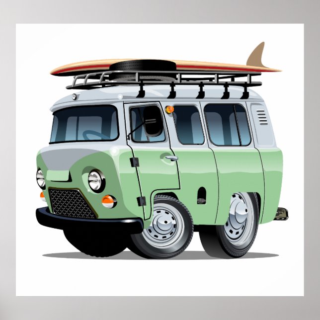 Póster Autocaravana de dibujos animados (Frente)