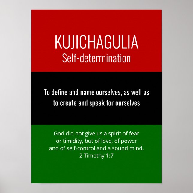 Póster Autodeterminación del personalizado KUJICHAGULIA K (Frente)