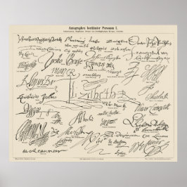 Póster Autografías famosas