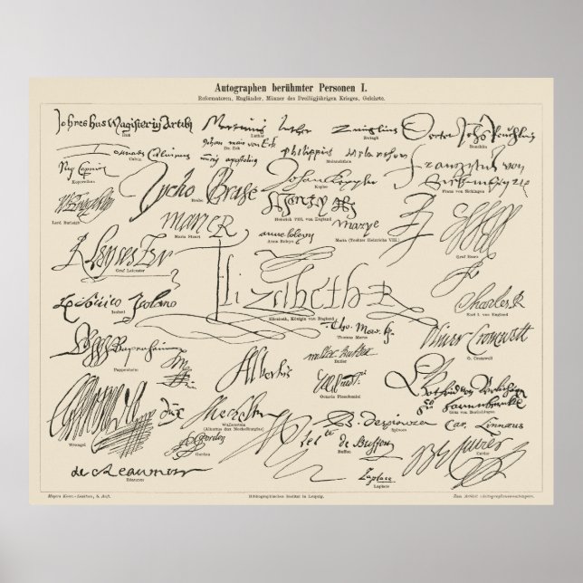 Póster Autografías famosas (Frente)