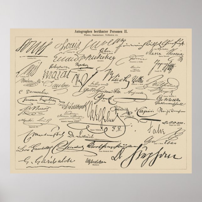 Póster Autografías famosas 2 (Frente)