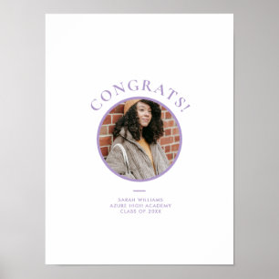 Póster Autógrafo de graduación de foto lavanda moderna mi