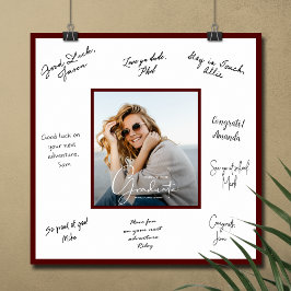 Póster Autógrafo de graduación Foto Marrón Oscuro