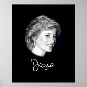 Póster autógrafo Princess Diana
