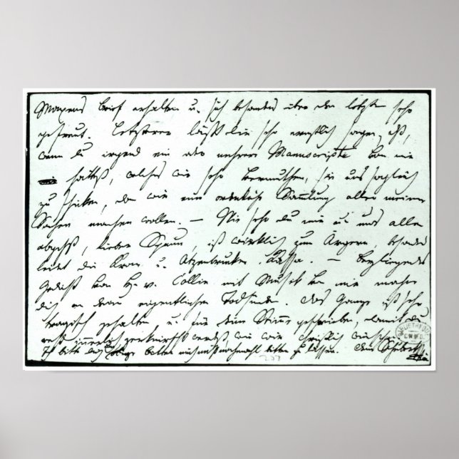 Póster Autograph letter from Franz Schubert (Frente)