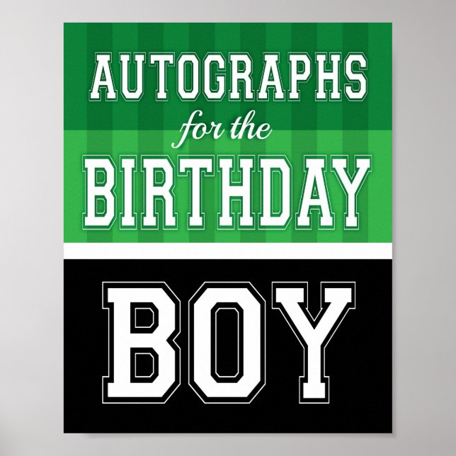 Póster AUTOGRAPHS FOR THE BIRTHDAY BOY Soccer Sign Print (Frente)