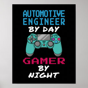 Póster Automotive Engineer Gamer