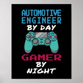 Póster Automotive Engineer Gamer