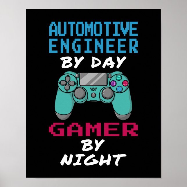 Póster Automotive Engineer Gamer (Frente)