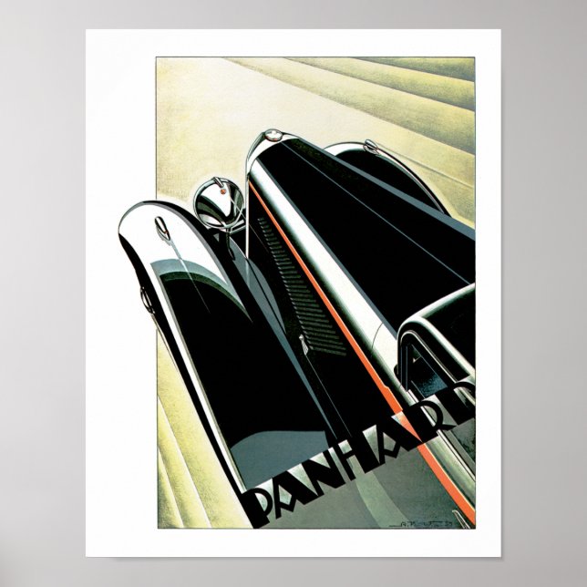 Póster Automóvil Art Deco (Frente)