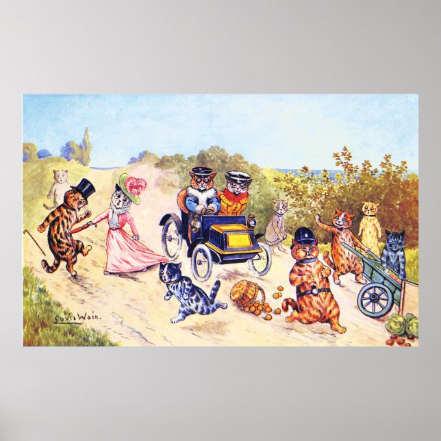 Póster Automóvil Cats Louis Wain (Frente)