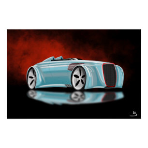 Póster Automóvil de concepto retro