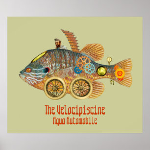Póster Automóvil de Velocipiscine ~ Aqua
