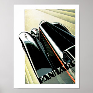 Póster Automóvil del art déco