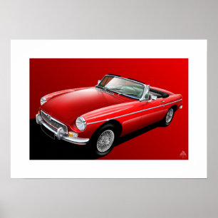 Póster Automóvil descubierto clásico de MG B